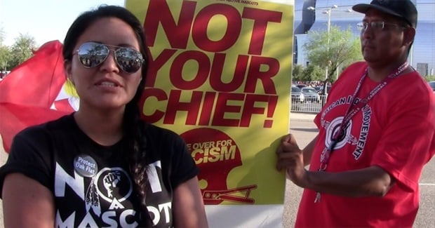 Not Your Chief protest at Kansas City Chiefs game