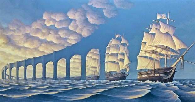 25 Mind-Twisting Optical Illusion Paintings by Rob Gonsalves