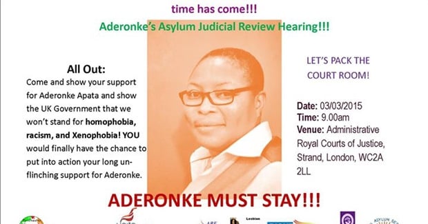 #AsylumForAderonke: Pack The Court! Judicial review for Nigerian lesbian