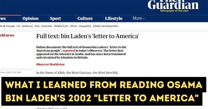 What I Learned From Reading Osama Bin Laden's 2002 "Letter to America"