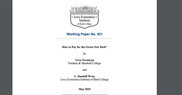 How to Pay for the Green New Deal | Levy Economics Institute | Working Paper No. 931