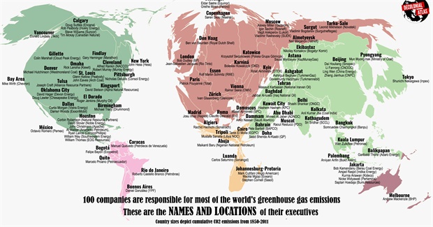 Names and Locations of the Top 100 People Killing the Planet