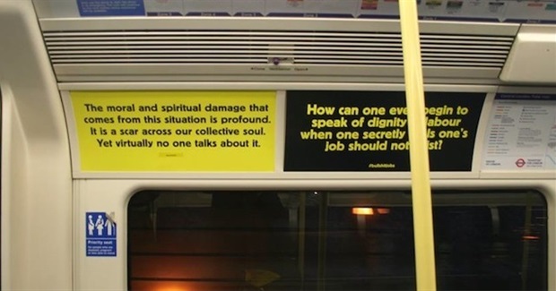 Activists Plastered the Tube with Posters Telling People Their Jobs Are Bullshit
