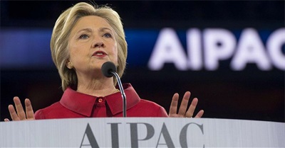 Critics Aghast at 'Disgusting Speech' Clinton Just Gave to AIPAC