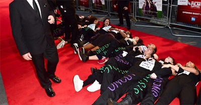 Sisters Uncut Storm Red Carpet at 'Suffragette' Premiere in London