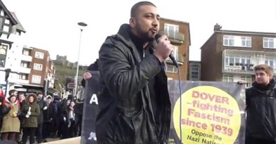 Syed From London2calais Speaking at Dover Anti Fascist Rally.