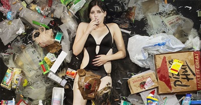 Mesmerizing Photos of People Lying in a Week's Worth of Their Trash