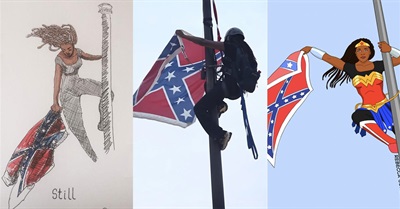 She Left the Flagpole in Handcuffs. Now Artists Reimagine Her as a Superhero.