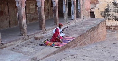 Musicians at Mehrangarh Fort Singing Rajasthani Song