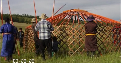 Mongolian Nomads Erecting a Traditional Yurt is a Master Class in Cooperation