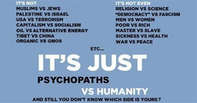 The Real Division: Humanity Vs Psychopathy