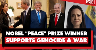 Shocking Hypocrisy: Nobel Peace Prize Winner Supports Israel's Genocide & Trump's War on Venezuela